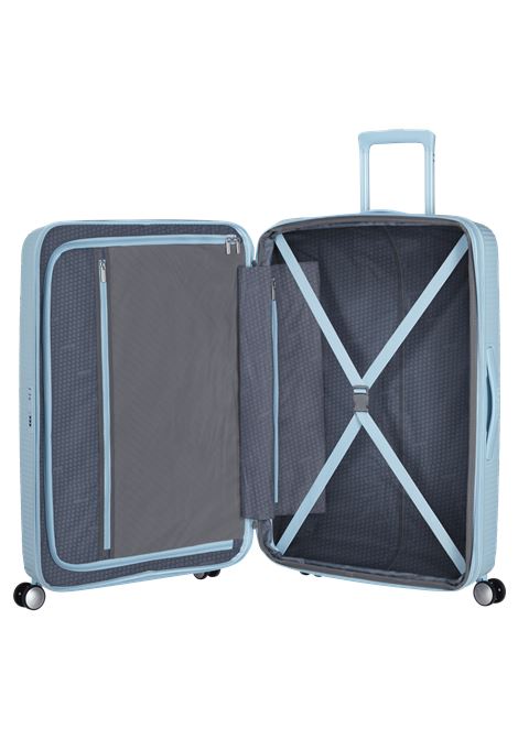 SoundBox 77cm Valigia da stiva L AMERICAN TOURISTER | SOUNDBOX 77/28PASTEL BLUE
